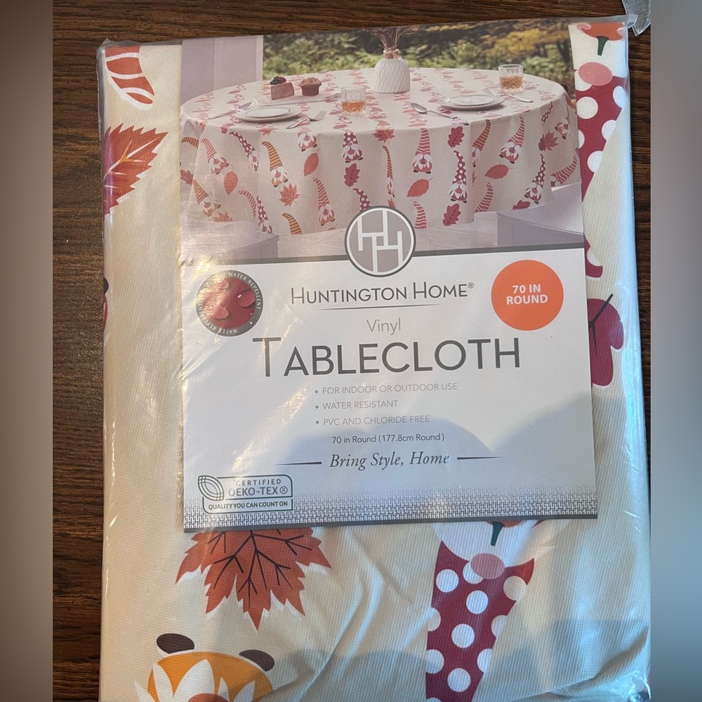 Fall Gnome Tablecloth-vinyl